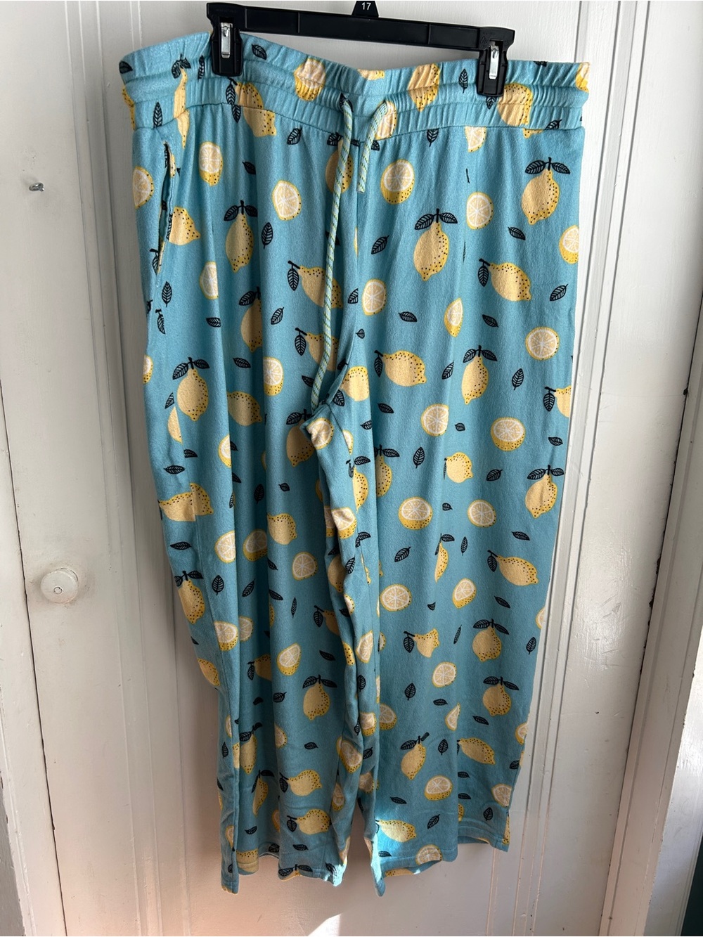 Blue Lemon-Print Pajama Pants